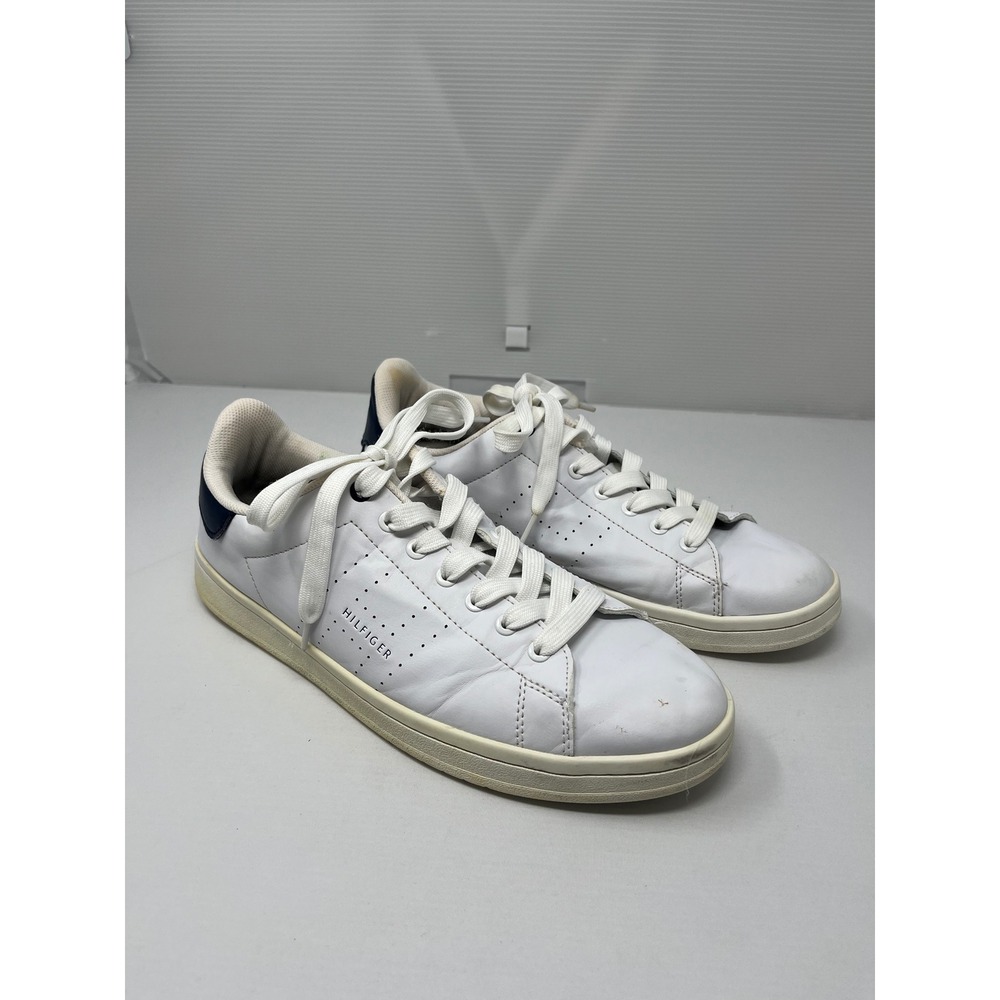 Tommy Hilfiger Liston Mens 11.5 White Navy Blue Low Top Sneakers TMLISTON-SS